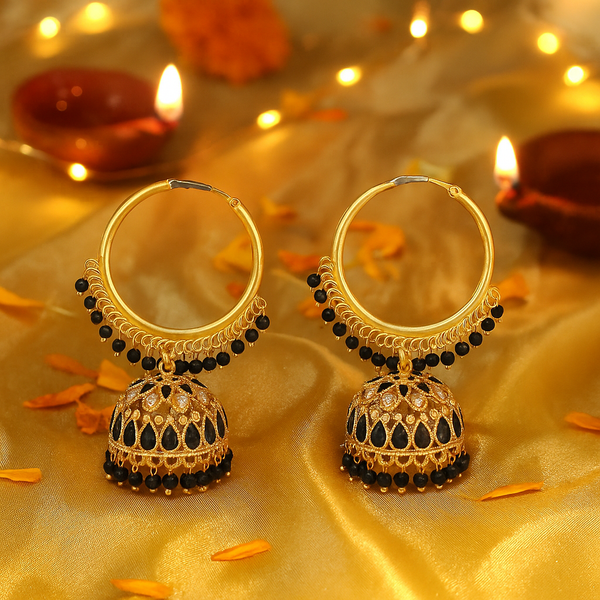 226114 Antique Bali Jhumki With Gold Plating