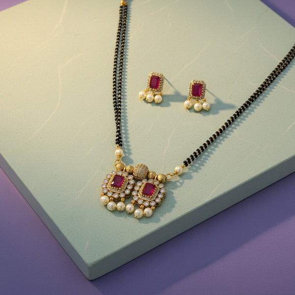 226177 Antique Classic Mangalsutra With Gold Plating