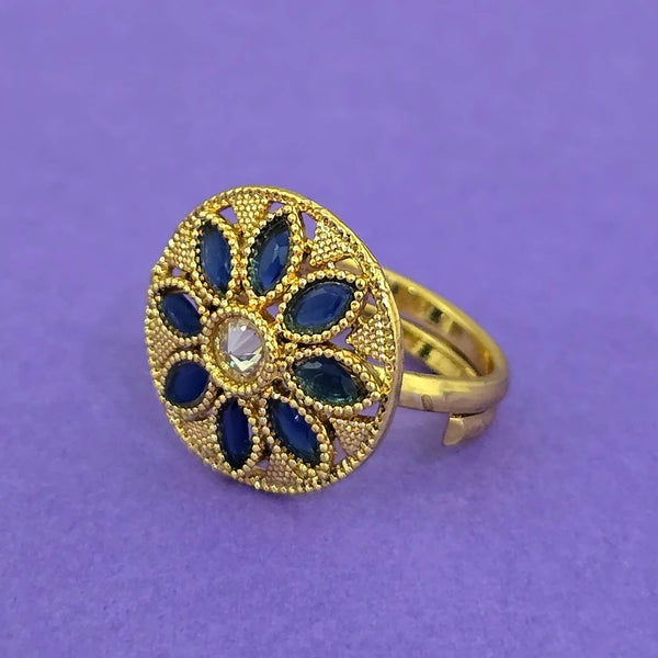 226273 Antique Adjustable Ring With Gold Plating