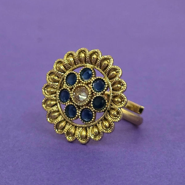 226275 Antique Adjustable Ring With Gold Plating