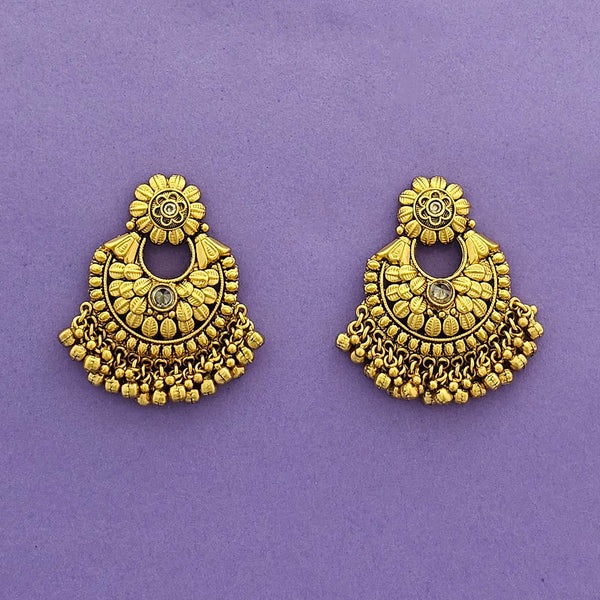 226291 Antique Classic Earring With Matte Gold Plating