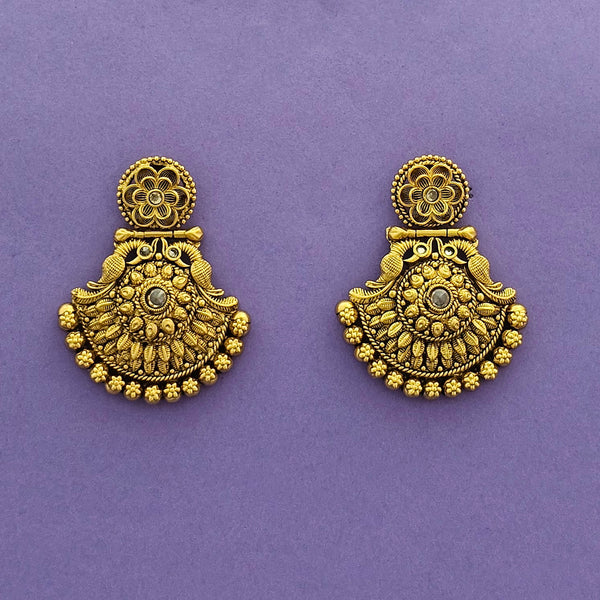 226292 Antique Classic Earring With Matte Gold Plating