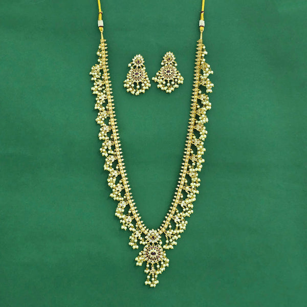 226385 Antique Long Necklace With Gold Plating