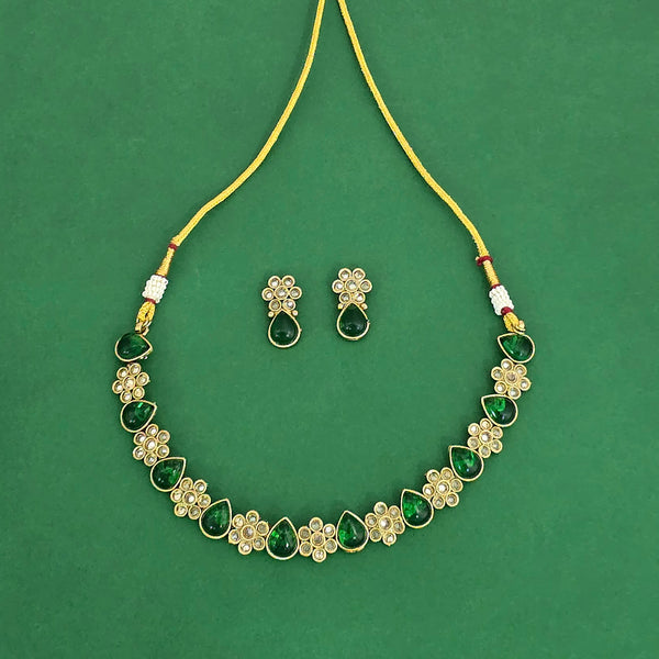 226391 Antique Delicate Necklace With Mehndi Plating