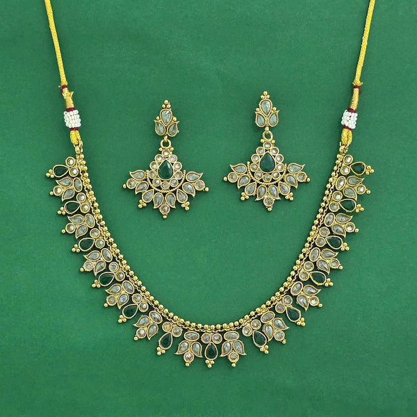 226393 Antique Classic Necklace With Mehndi Plating