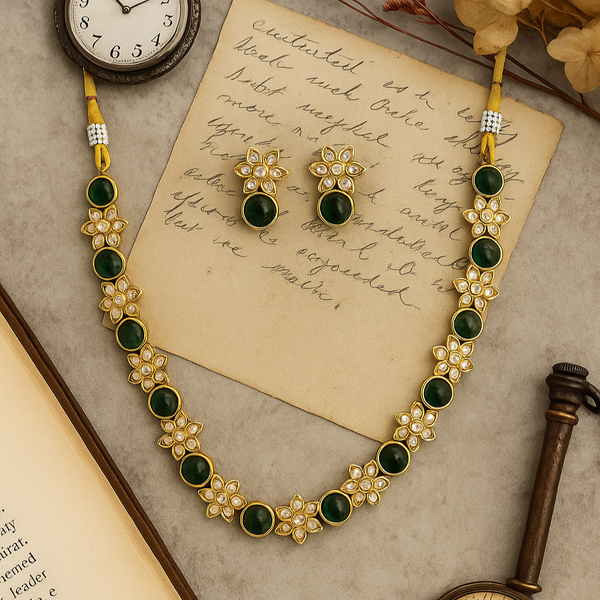 226396 Antique Delicate Necklace With Mehndi Plating