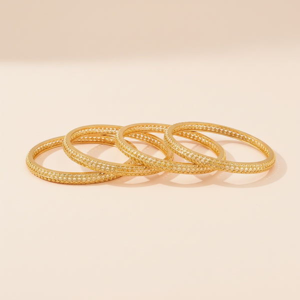 226409 Antique Plain Matte Gold Bangles With Matte Gold Plating