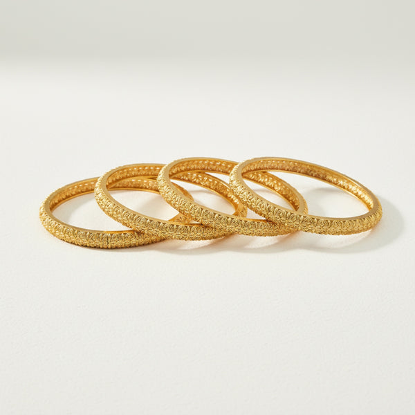 226410 Antique Plain Matte Gold Bangles With Matte Gold Plating