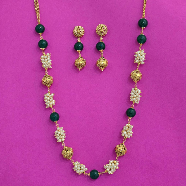 226633 Antique Mala Necklace With Gold Plating