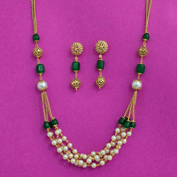 226635 Antique Mala Necklace With Gold Plating