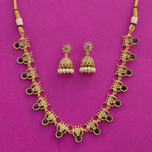 226691 Antique Classic Necklace With Matte Gold Plating