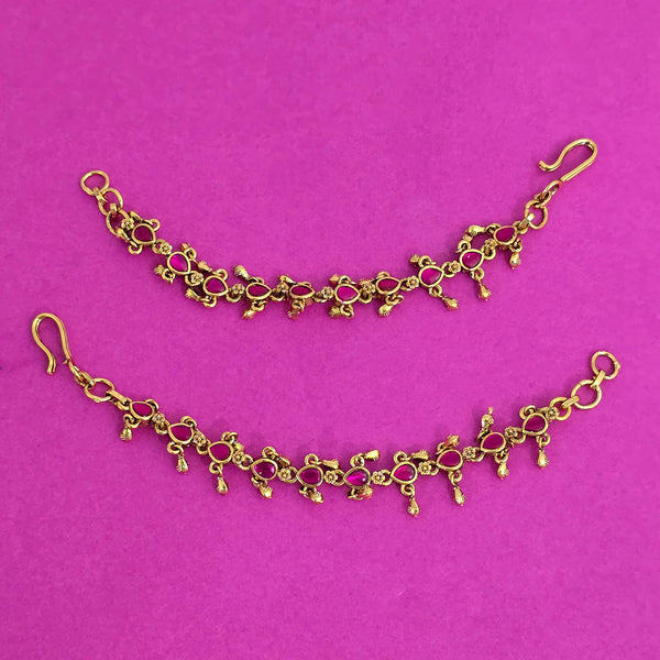 226740 Antique Classic Ear Chain With Matte Gold Plating