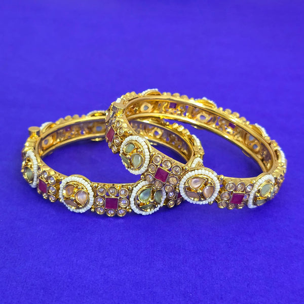226799 Antique Classic Bangles With Matte Gold Plating