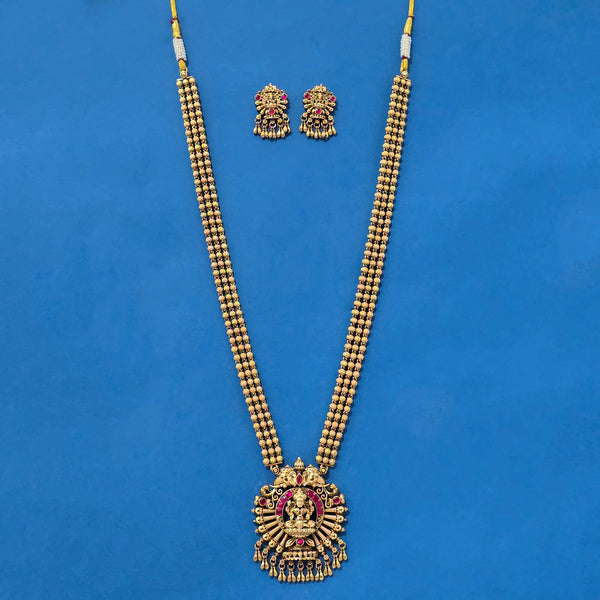 226824 Antique Temple Necklace With Matte Gold Plating