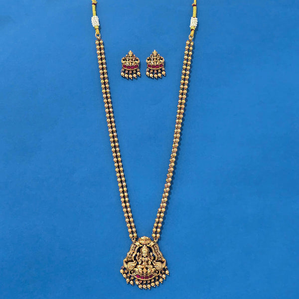 226841 Antique Temple Necklace With Matte Gold Plating