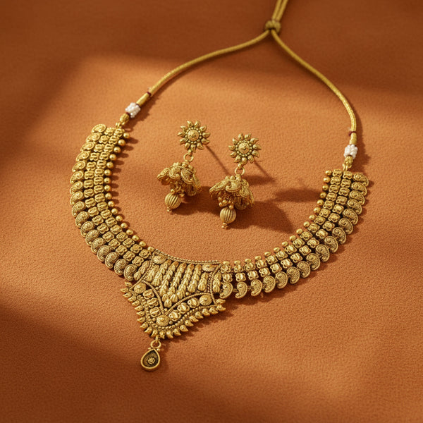 227104 Antique Classic Necklace With Gold Plating