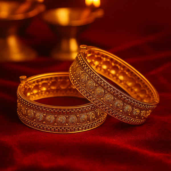 227151 Antique Openable Bangles With Gold Plating