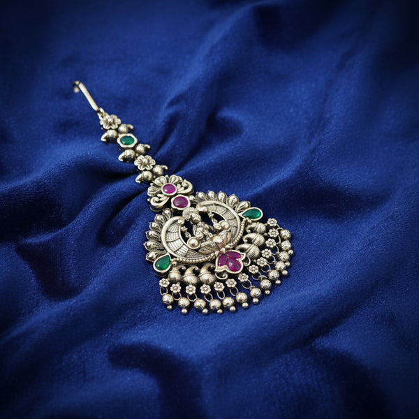 227187 Antique Temple Tikka With Matte Gold Plating