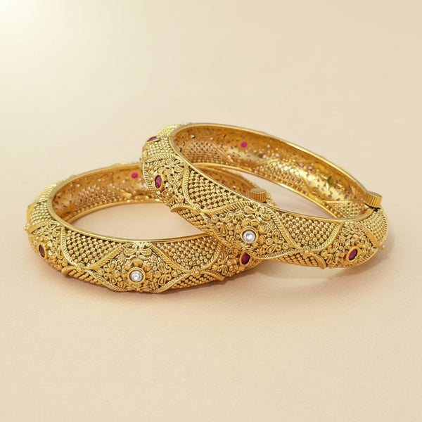 227245 Antique Openable Bangles With Gold Plating