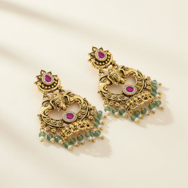 227274 Antique Classic Earring With Matte Gold Plating