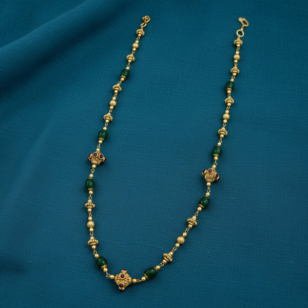 227341 Antique Mala Necklace SetWith Matte Gold Plating