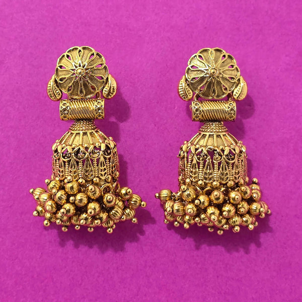 227495 Antique Classic Earring With Matte Gold Plating