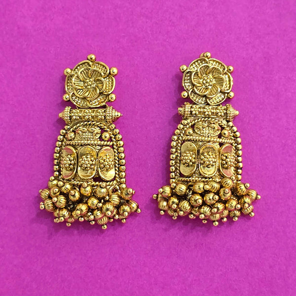 227498 Antique Classic Earring With Matte Gold Plating