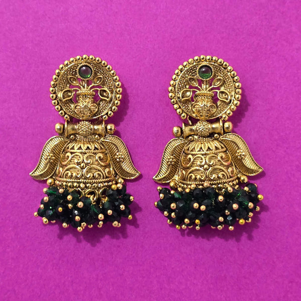 227499 Antique Classic Earring With Matte Gold Plating