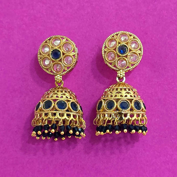 227553 Antique Jhumki With Gold Plating