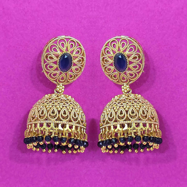 227556 Antique Jhumki With Gold Plating