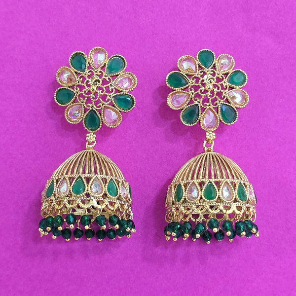 227560 Antique Jhumki With Gold Plating