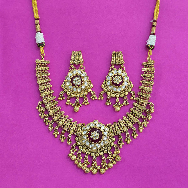 227590 Antique Classic Necklace With Matte Gold Plating