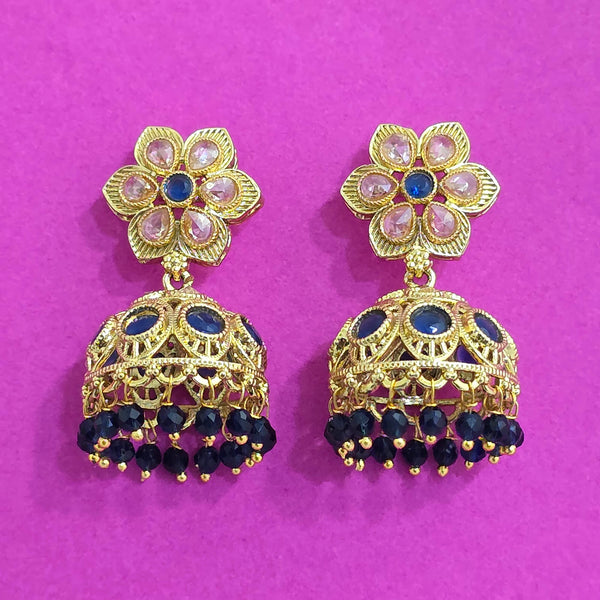 227622 Antique Jhumki With Gold Plating