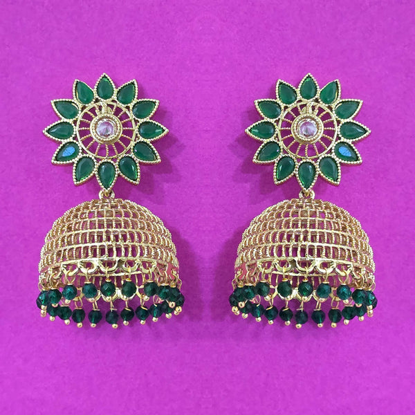 227627 Antique Jhumki With Gold Plating
