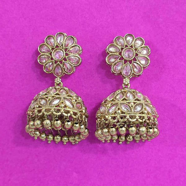 227676 Antique Jhumki With Mehndi Plating