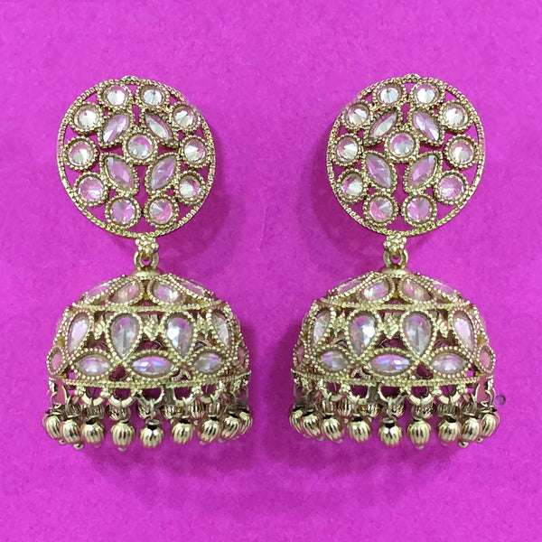 227743 Antique Jhumki With Mehndi Plating