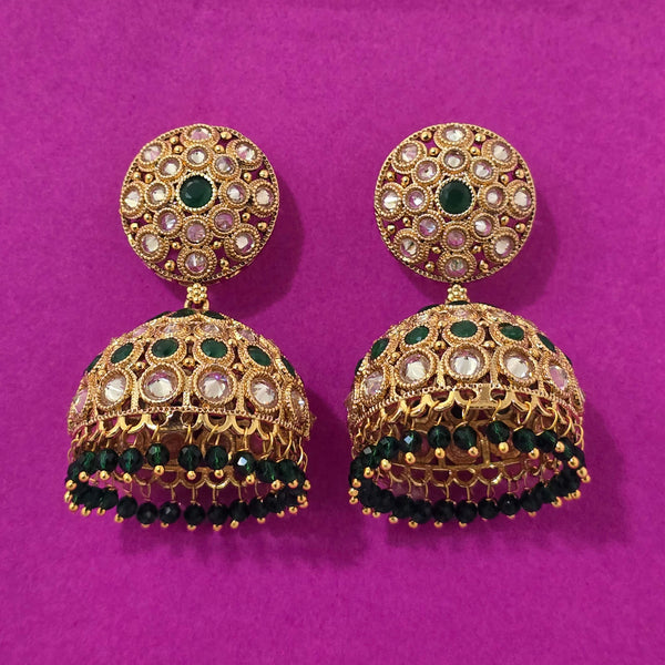 227756 Antique Jhumki With Gold Plating