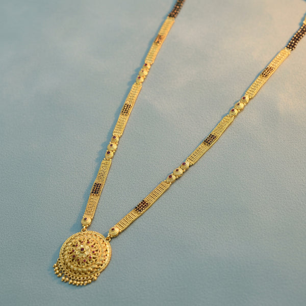 227939 Antique Classic Mangalsutra With Gold Plating