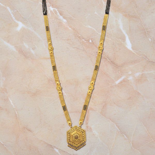 227940 Antique Classic Mangalsutra With Gold Plating