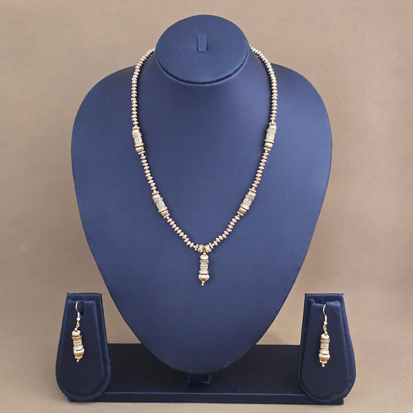 228069 Antique Mala Necklace With Gold Plating