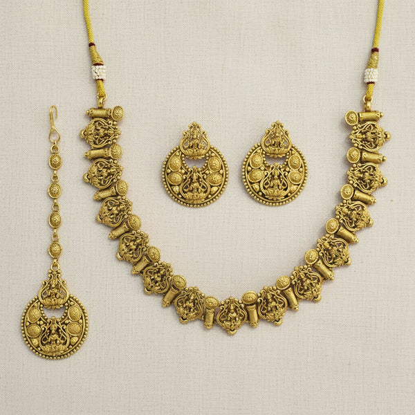 228159 Antique Temple Necklace With Gold Plating