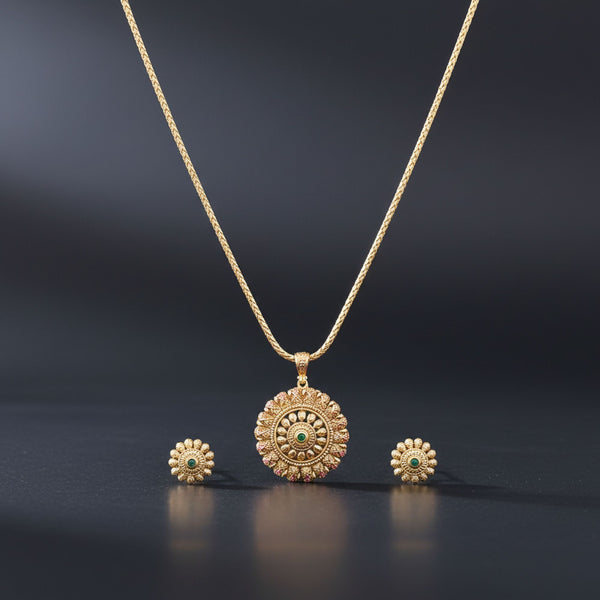 228160 Antique Classic Pendant Set With Gold Plating