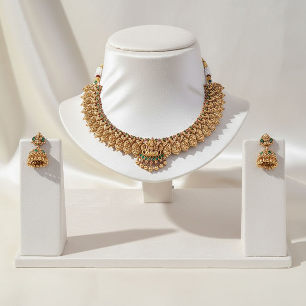 228176 Antique Temple Necklace With Gold Plating