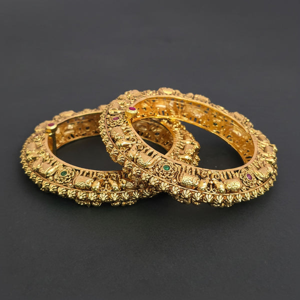 228200 Antique Classic Bangles With Matte Gold Plating