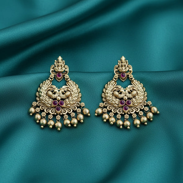 228252 Antique Temple Earring With Gold Plating