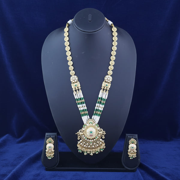 228297 Antique Meenakari Pendant Set With Gold Plating