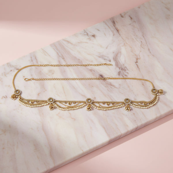 228322 Antique Moti Belt With Gold Plating