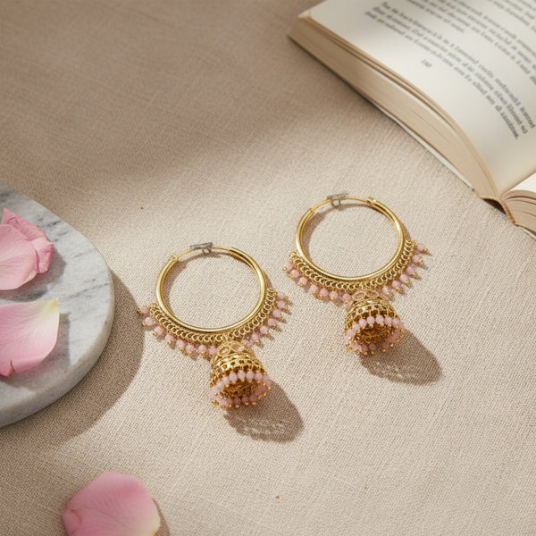 228358 Antique Jhumki With Gold Plating