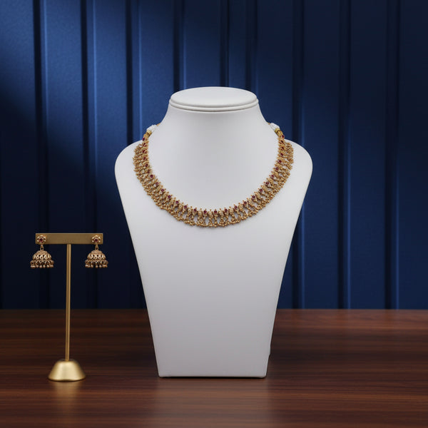 228389 Antique Classic Necklace With Gold Plating