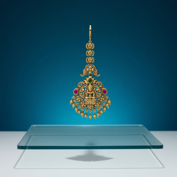 228414 Antique Temple Tikka With Gold Plating